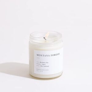 brooklyn candle studio montana forest minimalist candle | vegan soy wax luxury scented candle, hand poured in the usa, 50 hour slow burn time (7.5 oz)