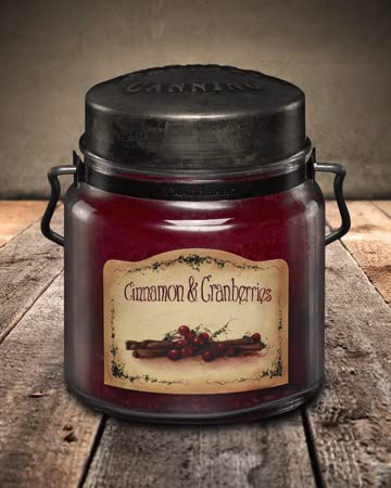 McCalls Candles | Cinnamon & Cranberry | Highly Scented & Long Lasting | Classic Painted Label | Hand Crafted Metal Lid with Strap and Handle| Premium Wax & Fragrance | Made in The USA | 16 oz