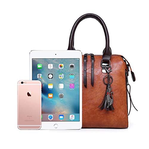 Segater® Women Fashion Handbag+Shoulder Bag+Purse+Card Purse Faux Leather Tote 4 Pieces