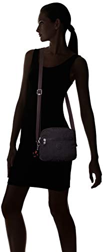 Kipling Women’s Keefe Crossbody, Lightweight Everyday Purse, Nylon Shoulder Bag, Black Tonal