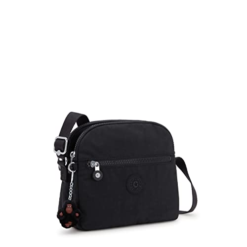 Kipling Women’s Keefe Crossbody, Lightweight Everyday Purse, Nylon Shoulder Bag, Black Tonal