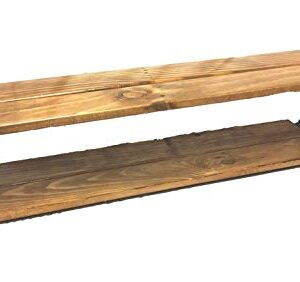 Kalalou Set of Double Recycled Wood and Metal Shelves