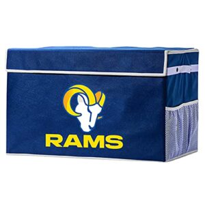 franklin sports los angeles rams nfl storage footlocker bin – small folding organizer container – nfl office, bedroom + living room décor – 22″ x 14″