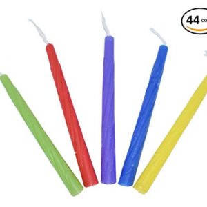 Ner Mitzvah Colorful Chanukah Candles 1-Pack - Standard Size Fits Most Menorahs - Premium Quality Wax - Assorted Colors - Bulk Pack for All 8 Nights of Hanukkah