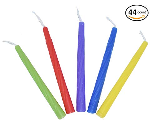 Ner Mitzvah Colorful Chanukah Candles 1-Pack - Standard Size Fits Most Menorahs - Premium Quality Wax - Assorted Colors - Bulk Pack for All 8 Nights of Hanukkah