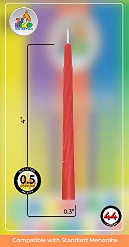 Ner Mitzvah Colorful Chanukah Candles 1-Pack - Standard Size Fits Most Menorahs - Premium Quality Wax - Assorted Colors - Bulk Pack for All 8 Nights of Hanukkah