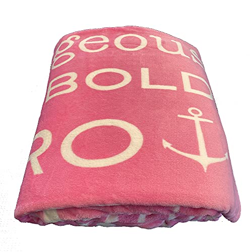 BlankieGram “Bravery” Throw Blanket – Gift Ideas and Gifts for Women and Men Make Great Comfort Gifts, Pink