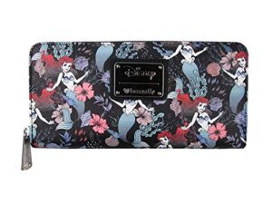 loungefly x ariel floral print faux leather wallet