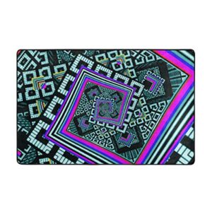 NiYoung Kaleidoscope Trippy Acid Kitchen Rug Memory Foam Floor Pad Rugs with Non-Slip Rubber Backing, Fast Dry Throw Bath Rugs Standing Mat Home Decor Cozy Nursery Rugs