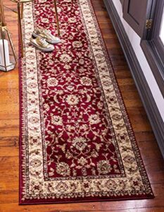 unique loom voyage collection traditional oriental classic intricate design area rug (2′ 7 x 10′ 0 runner, red/gold)
