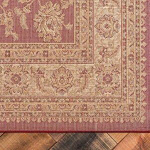 Unique Loom Voyage Collection Traditional Oriental Classic Intricate Design Area Rug (2' 7 x 10' 0 Runner, Red/Gold)