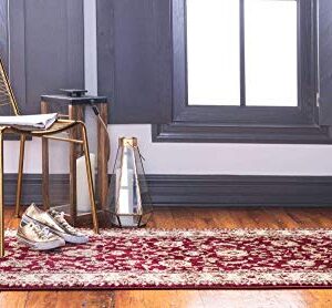 Unique Loom Voyage Collection Traditional Oriental Classic Intricate Design Area Rug (2' 7 x 10' 0 Runner, Red/Gold)