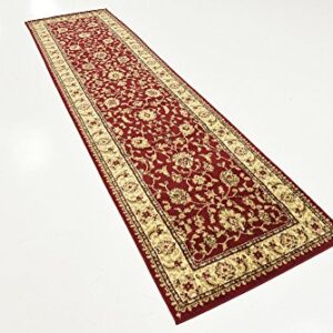 Unique Loom Voyage Collection Traditional Oriental Classic Intricate Design Area Rug (2' 7 x 10' 0 Runner, Red/Gold)