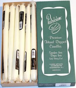 12” taper candles pack/12. made in usa (white)
