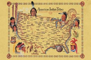 native american art decor tribes map posters wall art posters for classroom education heritage month decorations cultural history cool wall decor art print poster 18×12
