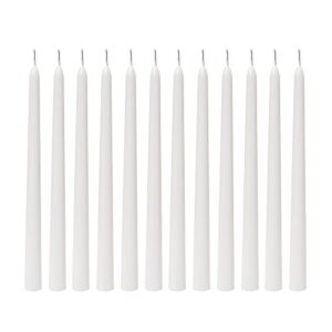 srg white unscented 10″ x 7/8″ taper candles pack of 12