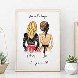 Personalized Best Friend Print Art You are my rock for any special occasion, Christmas best friends gifts 2023, perfect gift for female best friend, distance gifts for bff (UNFRAMED)