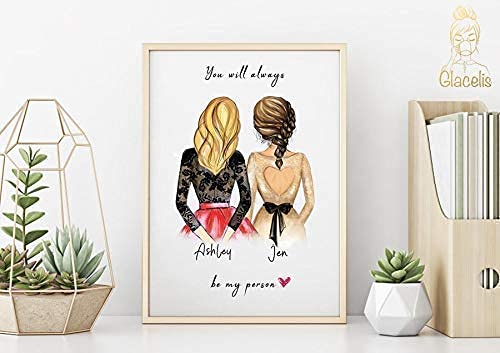 Personalized Best Friend Print Art You are my rock for any special occasion, Christmas best friends gifts 2023, perfect gift for female best friend, distance gifts for bff (UNFRAMED)