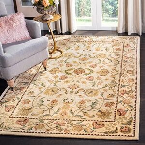 safavieh bergama collection 6′ x 9′ ivory / ivory brg161b handmade oriental premium wool area rug