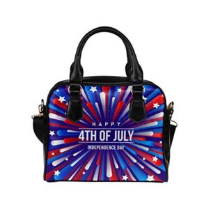 interestprint usa patriotic colors firework 4th of july crossbody purse bags for women shoulder bag