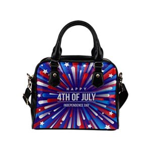 InterestPrint Usa Patriotic Colors Firework 4Th of July Crossbody Purse Bags for Women Shoulder Bag