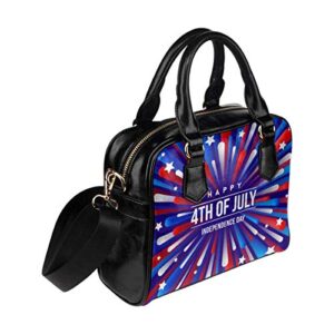 InterestPrint Usa Patriotic Colors Firework 4Th of July Crossbody Purse Bags for Women Shoulder Bag