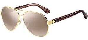 kate spade new york women’s geneva/s pilot sunglasses, gold pink/brown silver mirrored, 59mm, 12mm