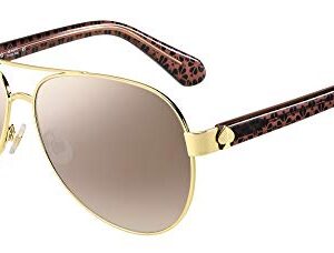 Kate Spade New York Women's Geneva/S Pilot Sunglasses, Gold Pink/Brown Silver Mirrored, 59mm, 12mm