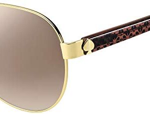 Kate Spade New York Women's Geneva/S Pilot Sunglasses, Gold Pink/Brown Silver Mirrored, 59mm, 12mm