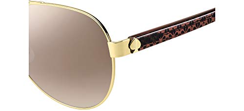 Kate Spade New York Women's Geneva/S Pilot Sunglasses, Gold Pink/Brown Silver Mirrored, 59mm, 12mm