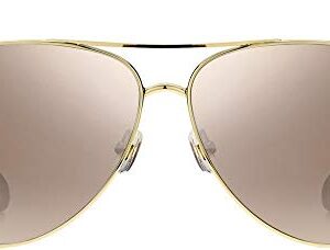 Kate Spade New York Women's Geneva/S Pilot Sunglasses, Gold Pink/Brown Silver Mirrored, 59mm, 12mm