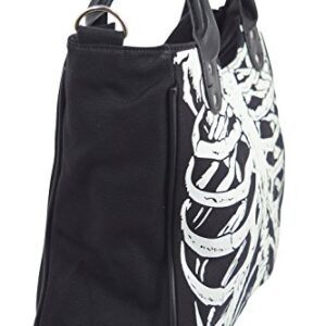 Lost Queen Goth Ribcage Skeleton Glow in the Dark Shoulder Bag