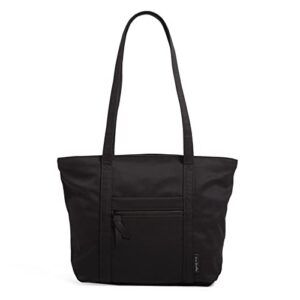 vera bradley women’s cotton small vera tote bag, black – recycled cotton, one size