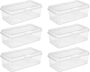 flip top storage box, clear, large, 4.5 x 13-in.