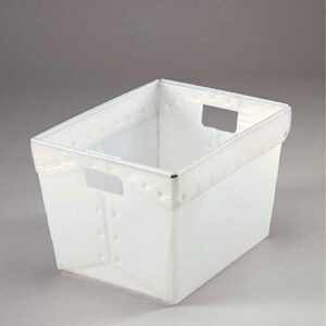 minnesota diversified postal mail tote without lid, corrugated plastic, natural, 18-1/2×13-1/4×12 – lot of 10