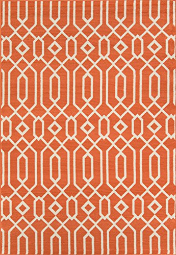 Momeni Rugs , Baja Collection Contemporary Indoor & Outdoor Area Rug, Easy to Clean, UV protected & Fade Resistant, 5'3" x 7'6", Orange