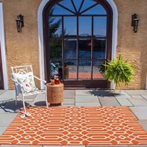 Momeni Rugs , Baja Collection Contemporary Indoor & Outdoor Area Rug, Easy to Clean, UV protected & Fade Resistant, 5'3" x 7'6", Orange