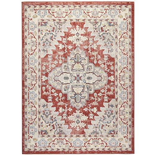 Home Dynamix Venice Loreta Area Rug, 7 ft 10 in x 10 ft 2 in, Terra-Ivory