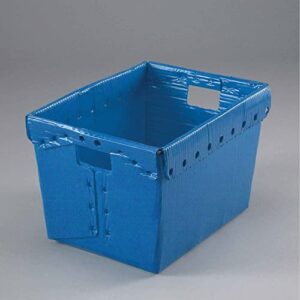 postal mail tote without lid, corrugated plastic, blue, 18-1/2×13-1/4×12 – lot of 10