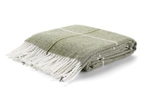 arus highlands collection tartan plaid design queen size throw blanket green stripes 60″ x 80″