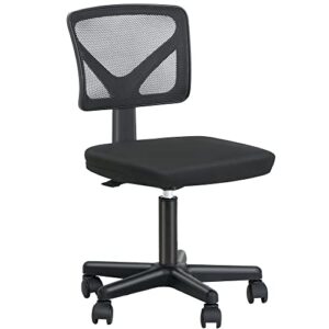 home office chair executive rolling swivel ergonomic chair, computer chair with lumbar support task mesh chair armless desk chair,black