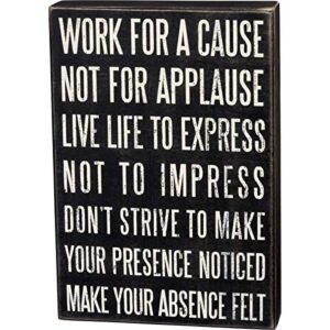 primitives by kathy 21405 classic box sign, 10″ x 15″, live life