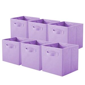 ShellKingdom Storage Bins, Foldable Fabric Storage Cubes And Cloth Storage Organizer Drawer For Closet And Toys Storage, 6 Pack (Lavender)