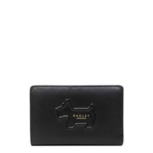 radley london womens shadow medium bifold wallet, medium, black