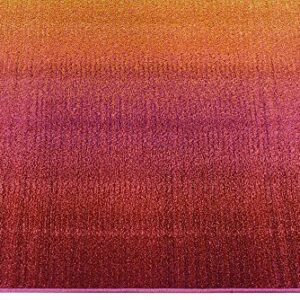 Unique Loom Estrella Collection, Gradient, Sunset, Abstract, Bright Colors Area Rug, 7 x 10 ft, Pink/Gold