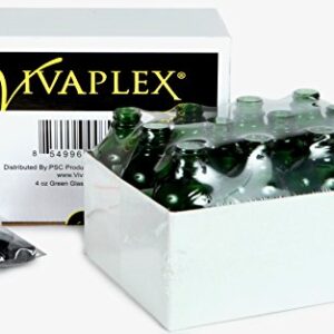 Vivaplex, 12, Green, 4 oz Glass Bottles, with Lids