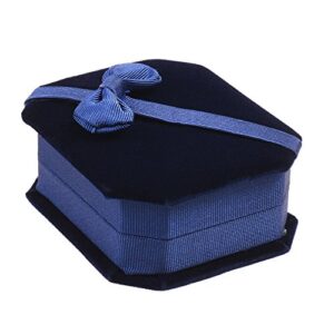 cosmos blue color velvet necklace gift box pendant gift box octagonal jewelry box with bow