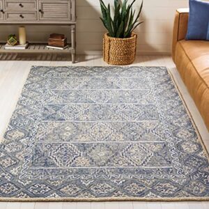safavieh aspen collection 8′ x 10′ blue / beige apn275m handmade boho wool area rug