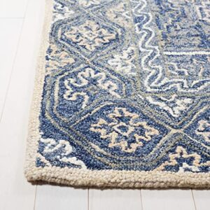 SAFAVIEH Aspen Collection 8' x 10' Blue / Beige APN275M Handmade Boho Wool Area Rug