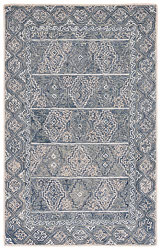 SAFAVIEH Aspen Collection 8' x 10' Blue / Beige APN275M Handmade Boho Wool Area Rug